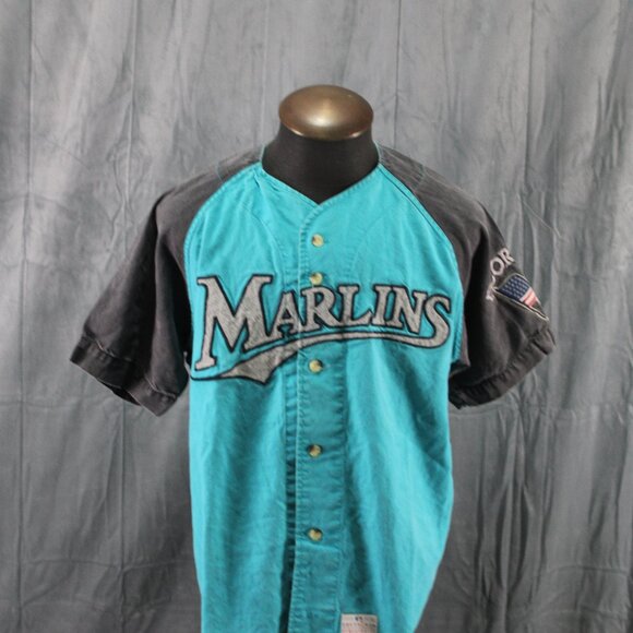 Florida Marlins jersey (VTG) - Stone Wash by Mirage - Men's Large - Picture 1 of 10